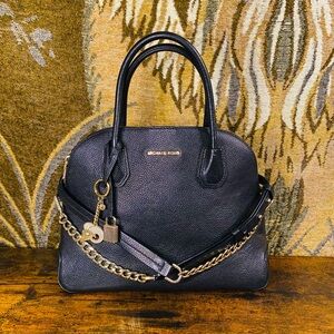 Michael Kors Black Satchel with Gold Accents